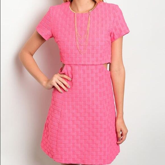 Waffle Knit Dress Pink - Picture 2 of 9